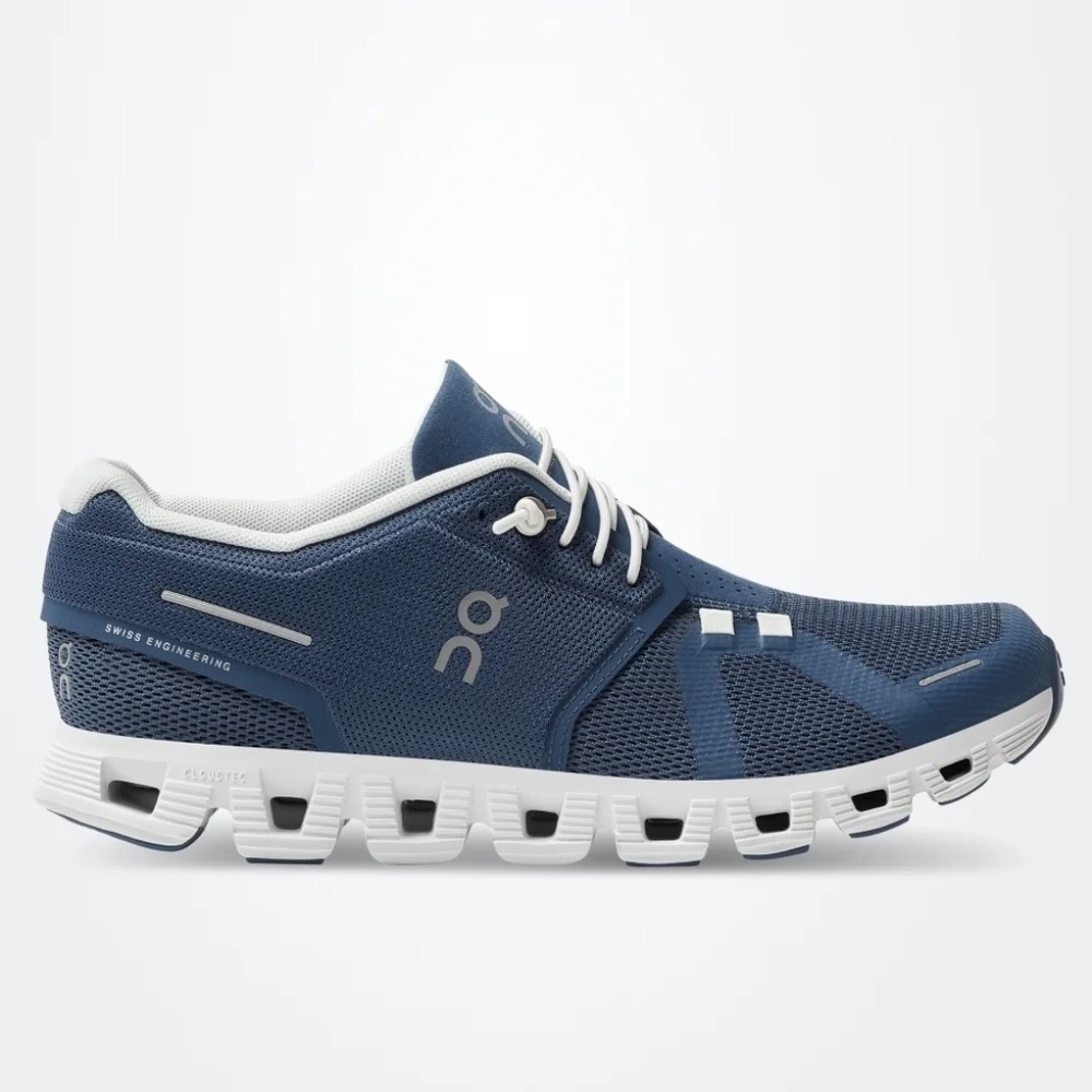 On Running "Cloud 5" Athletic Shoe Sneaker Navy Blue White | Women's Size 9 - Picture 1 of 11